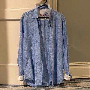 Robert Graham Light Blue Paisley Casual Shirt